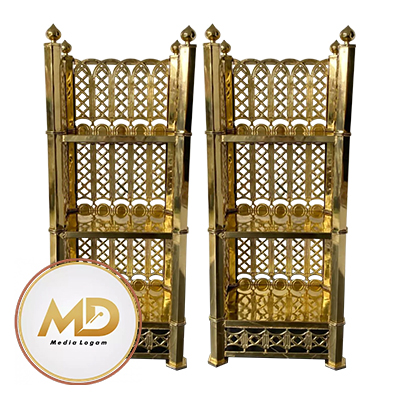 Model Rak Al Quran tembaga kuningan