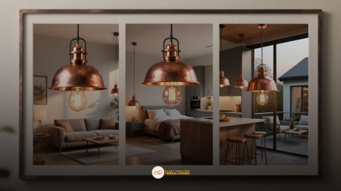 (Bisa Custom) Jual Lampu Gantung Tembaga Terbaik 3 Lampu gantung dan kegunaannya
