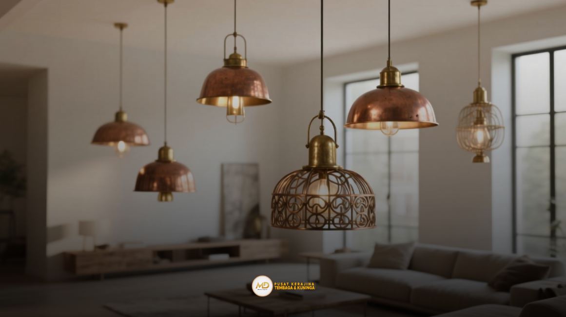 (Bisa Custom) Jual Lampu Gantung Tembaga Terbaik 6 Lampu Gantung minimalis