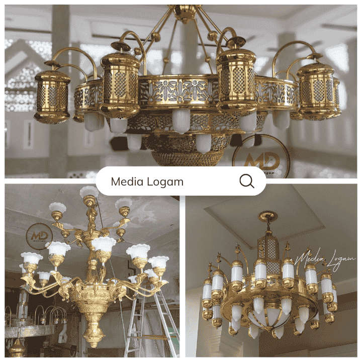 20 Contoh Kerajinan dari Logam yang Bernilai Tinggi kalau Dijual 5 Lampu Gantung Kuningan