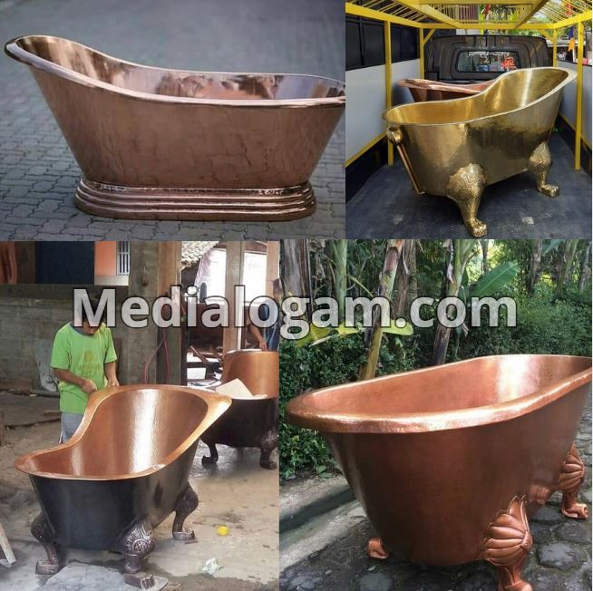 bak mandi tembaga kuningan