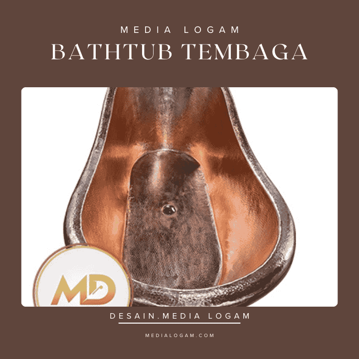 Bathtub Tembaga Cokelat – Desain Klasik Lekuk Elegan