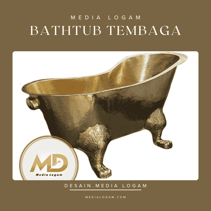 Bathtub Tembaga Gold – Desain Klasik dengan Kaki Ornamen