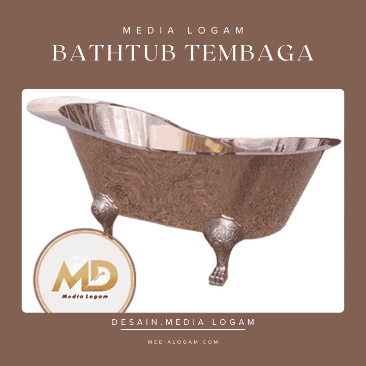 Bathtub Tembaga Klasik Kaki Singa – Finishing Copper Glossy