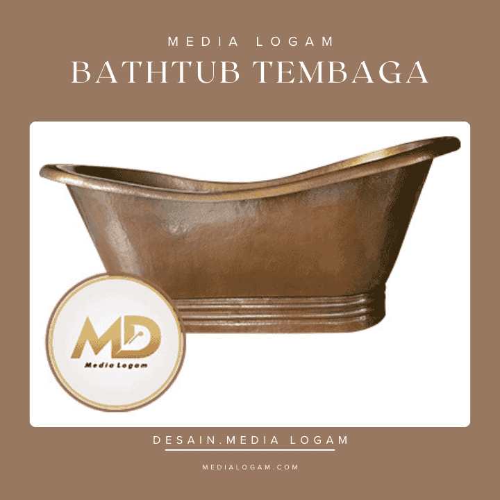 Bathtub Tembaga Klasik – Finishing Cokelat Keemasan