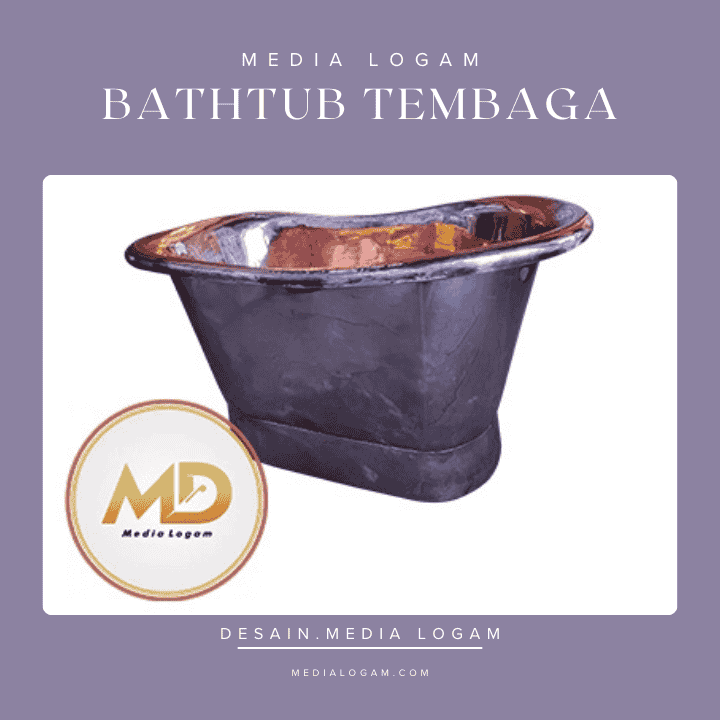 Bathtub Tembaga Klasik – Finishing Mengilap Rose Copper