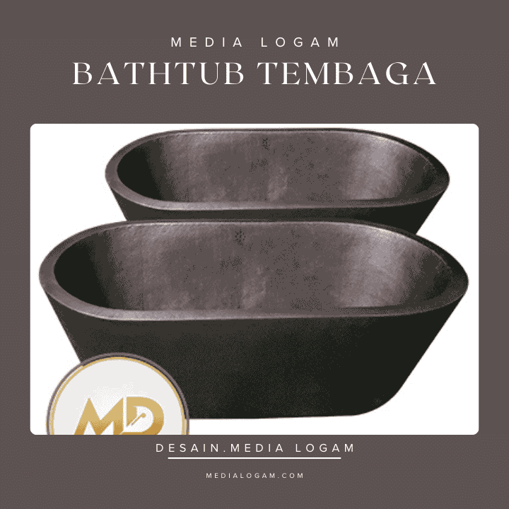 Bathtub Tembaga Oval – Finishing Cokelat Gelap