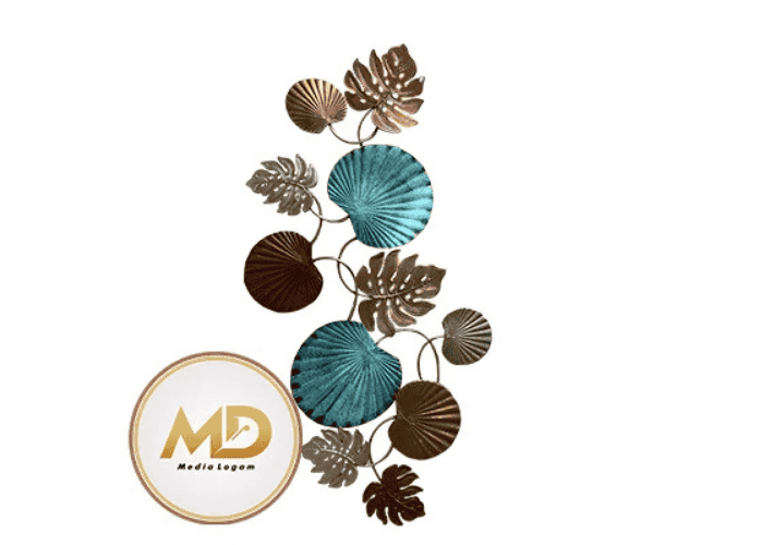 Hiasan Dinding Logam Motif Daun Tembaga Kuningan