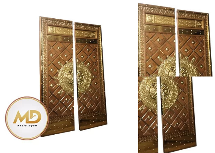 Pintu Masjid Ukir Motif Islami Bahan Kuningan 1