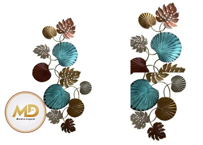 Wall Art Metal Modern Warna Tosca Emas