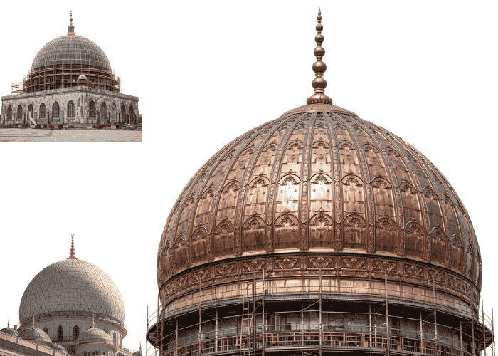 Kubah Tembaga Custom Handmade untuk Masjid Modern dan Klasik 2 Jasa Pengrajin Kubah Masjid Tembaga Kuningan Terbaik dan Berpengalaman