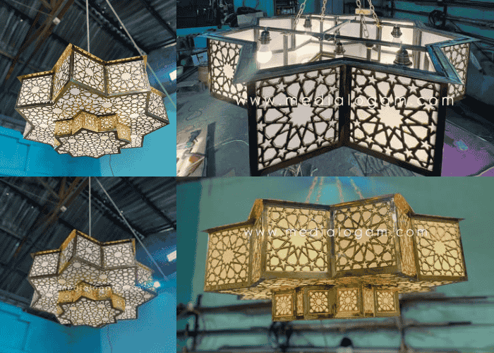 Lampu Gantung Hias Bintang Bahan Tembaga Kuningan