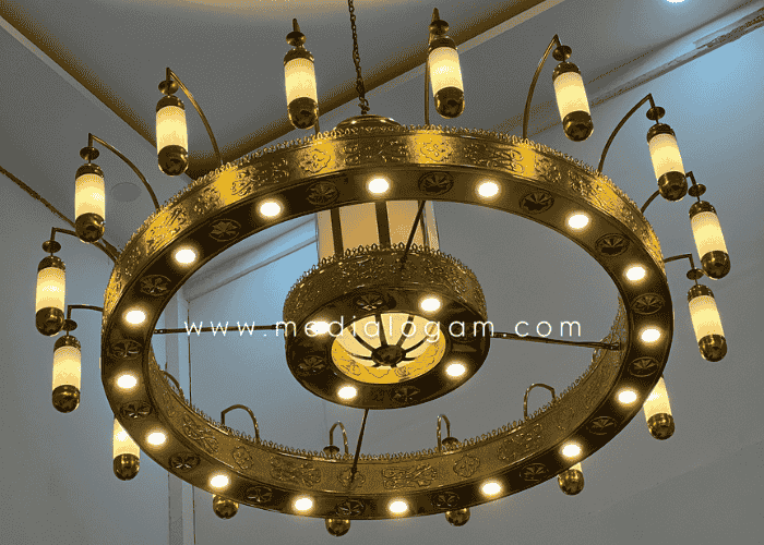 lampu gantung hias kuningan emas 2