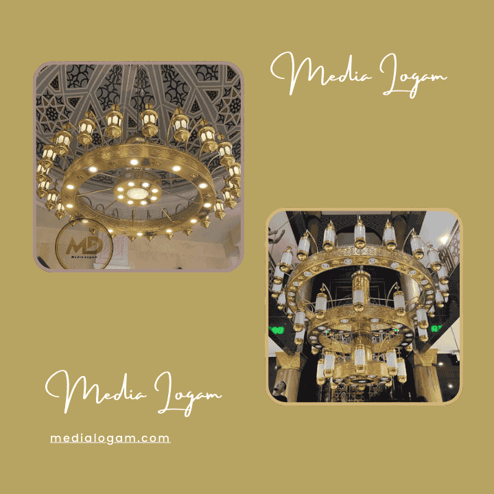 Lampu Hias Gantung Kuningan untuk Interior Masjid Modern