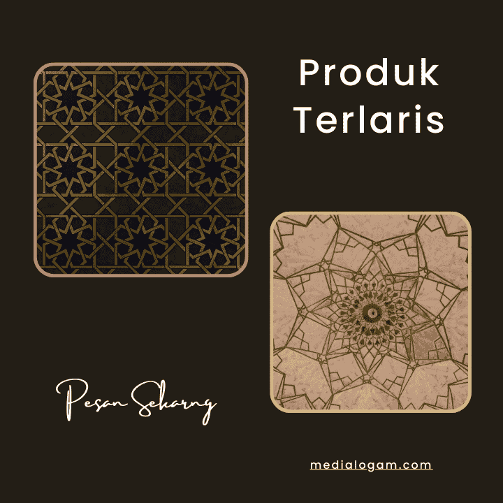 ornamen interior masjid panel motif geometris islami