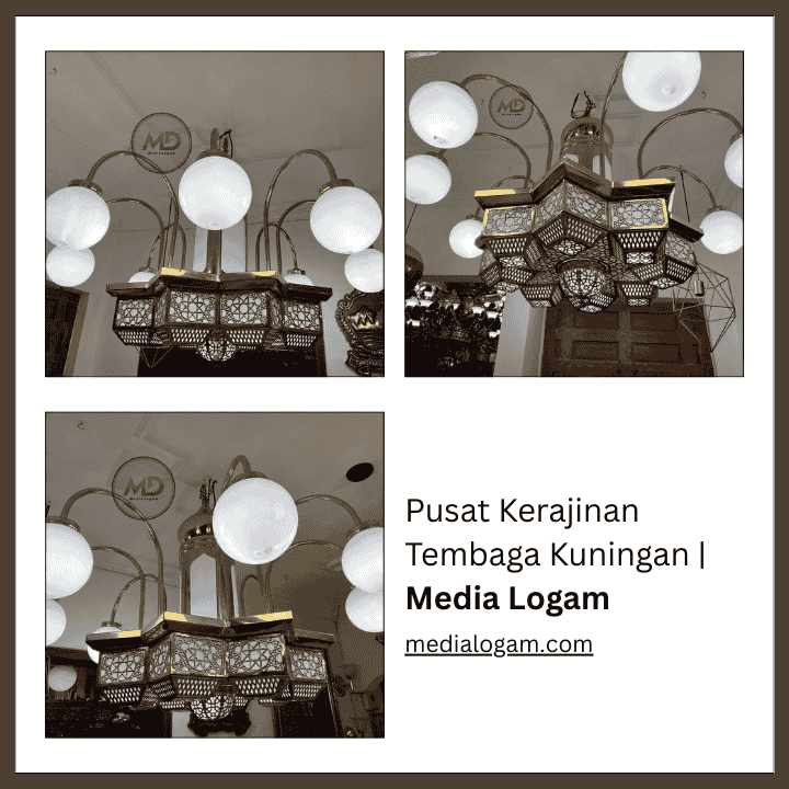 10 Model Lampu Gantung Kuningan Masjid Terbaik untuk Interior Elegan dan Tahan Lama 2 Chandelier Kuningan Ornamen Timur Tengah dengan Bola Lampu