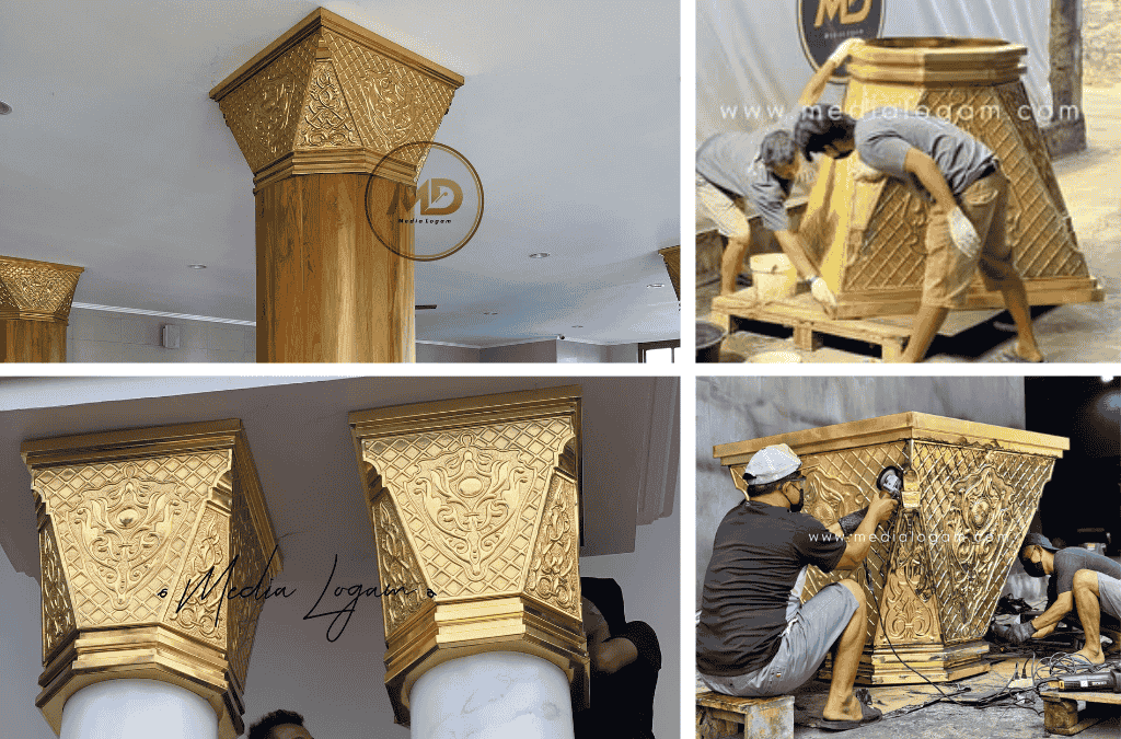 Pengrajin Tembaga Kuningan Bogor Produksi Boyolali 3 mahkota pilar kuningan bogor media logam