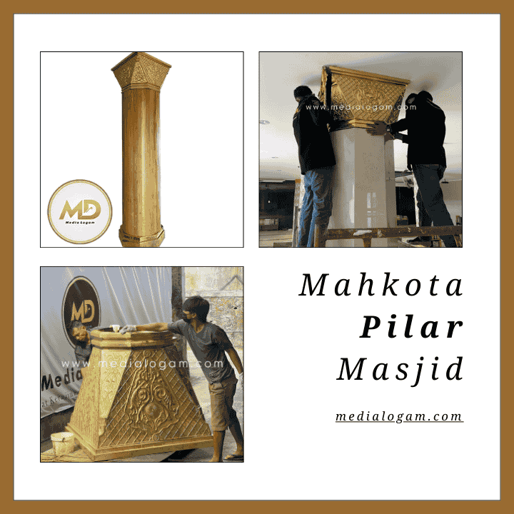 Pengrajin Tembaga Kuningan Masjid Berkualitas untuk Proyek Skala Besar 2 mahkota pilar kuningan media logam