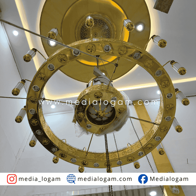 Pemasangan Lampu Gantung Hias Kuningan di Lokasi Konsumen 2 pemasangan lampu gantung hias kuningan