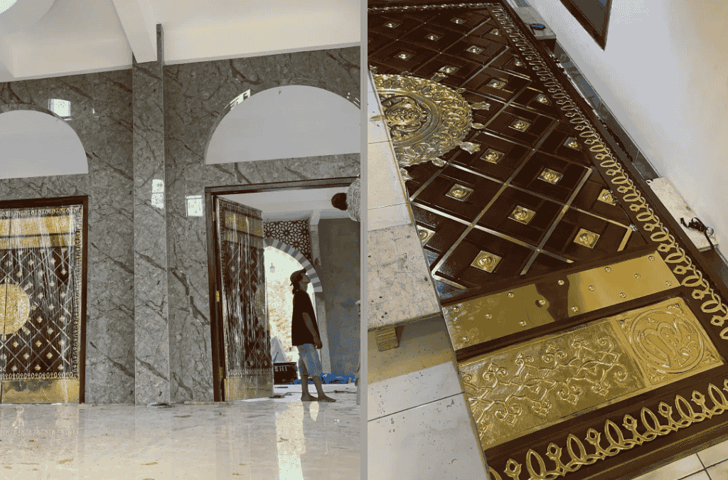 Pintu Dekoratif Mewah Tembaga Kuningan Desain Modern Klasik Tahan Korosi 9 Pintu dekoratif mewah Masjid Desain Nabawi - medialogam.com