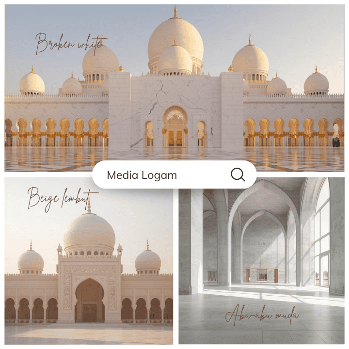 Tren Warna Cat Masjid 2026: Ciptakan Kesan Luas dan Tenang Saat Ramadan Tiba 3 Warna netral hangat memberi suasana tenang dan lembut pada masjid