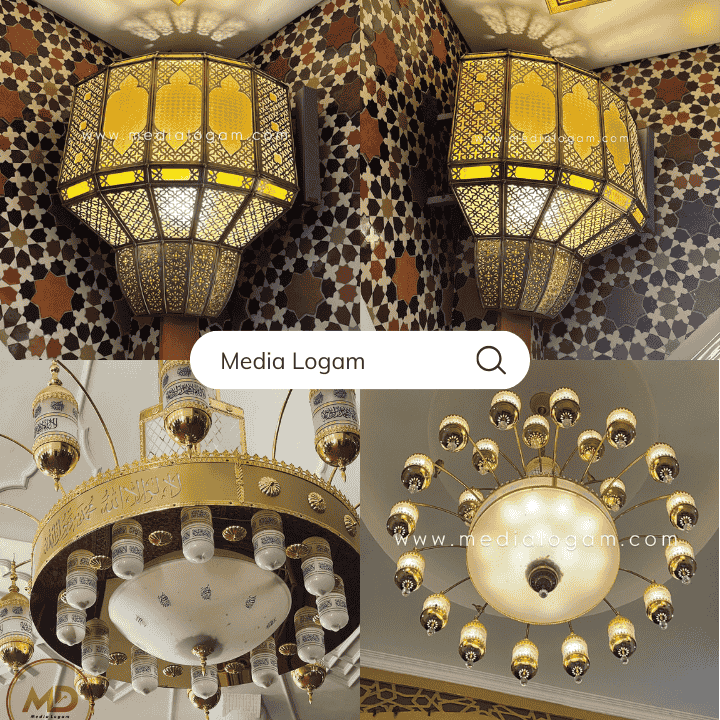 10 Perabot Mushola Islami Tembaga & Kuningan – Harga, Pengrajin & Custom 5 Lampu Dinding & Lampu Gantung Tembaga Kuningan