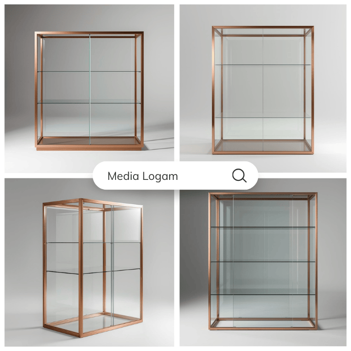 10 Perabot Ruang Keluarga Eksklusif Tembaga & Kuningan – Harga & Pengrajin 5 Lemari pajangan tembaga dari Media Logam Boyolali