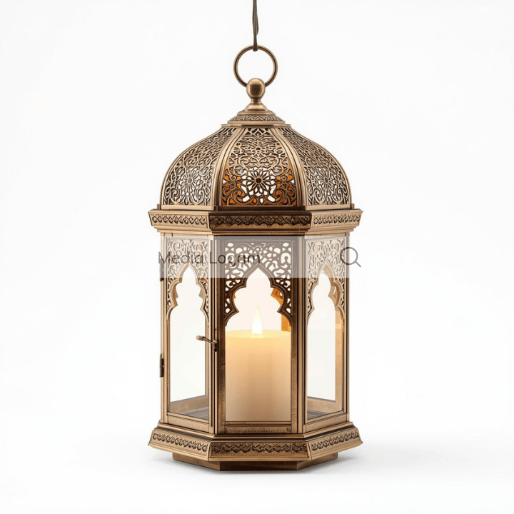 Lampu Gantung Arabesque Premium: Dekorasi Ramadan Klasik Gaya Maroko 5 Lentera klasik dengan ukiran detail, dibuat dari logam pilihan oleh Media Logam Boyolali