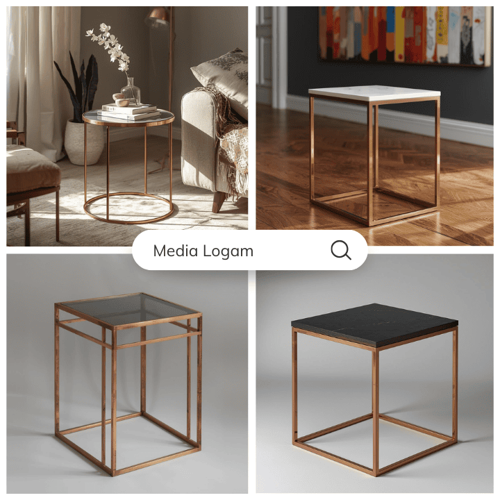 10 Perabot Ruang Keluarga Eksklusif Tembaga & Kuningan – Harga & Pengrajin 7 Meja samping tembaga dari Media Logam Boyolali