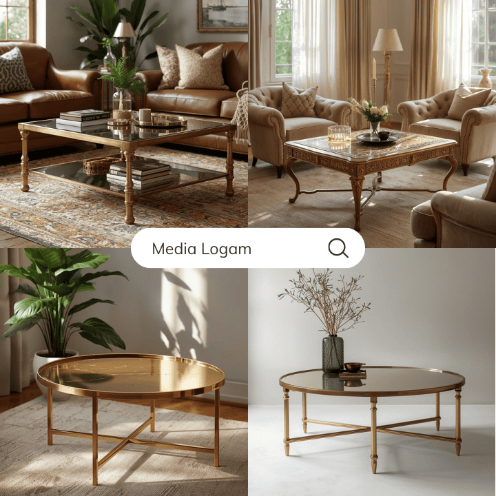 10 Perabot Ruang Keluarga Eksklusif Tembaga & Kuningan – Harga & Pengrajin 3 Meja Tamu Tembaga Klasik Temabaga Kuningan