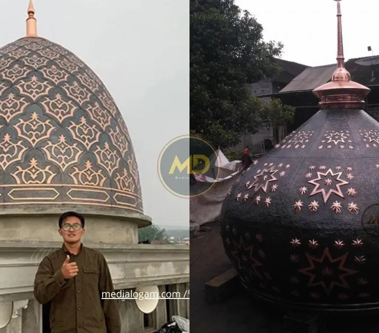 Pemasangan Rangka Kubah Tembaga