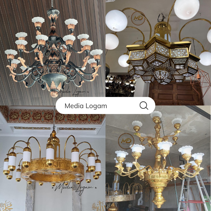 Perabot Mewah Harga Pengrajin: Pusat Kerajinan Tembaga dan Kuningan Custom 3 Lampu dan Lampu Gantung Eksklusif