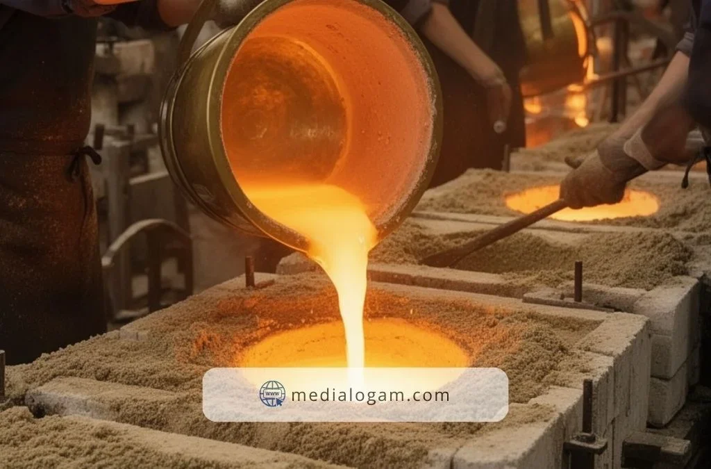 Proses Cor Kuningan untuk Kaligrafi Bismillah: Tahapan Cetak Pasir Tradisional 2 Proses Cor Kuningan untuk Kaligrafi Bismillah: Tahapan Cetak Pasir Tradisional