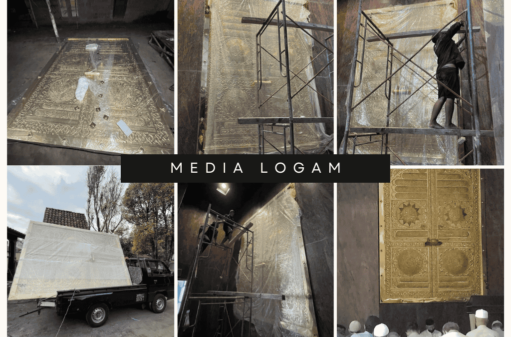 Kumpulan Proyek Kerajinan Tembaga Kuningan Masjid Terbaik 7 Proyek Pintu Kabah di Masjid Gunungsari Indah, Surabaya, Jawa Timur