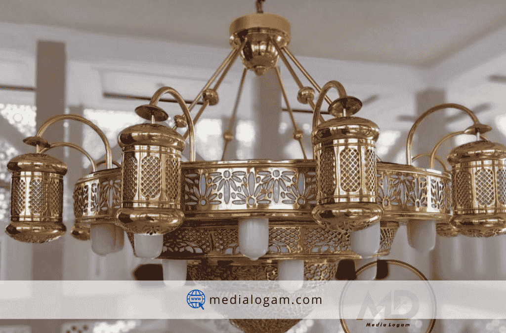 Struktur Rangka Radial Lampu Gantung Nabawi dari Kuningan Berkualitas Tinggi 2 Struktur Rangka Radial Lampu Gantung Nabawi dari Kuningan Berkualitas Tinggi