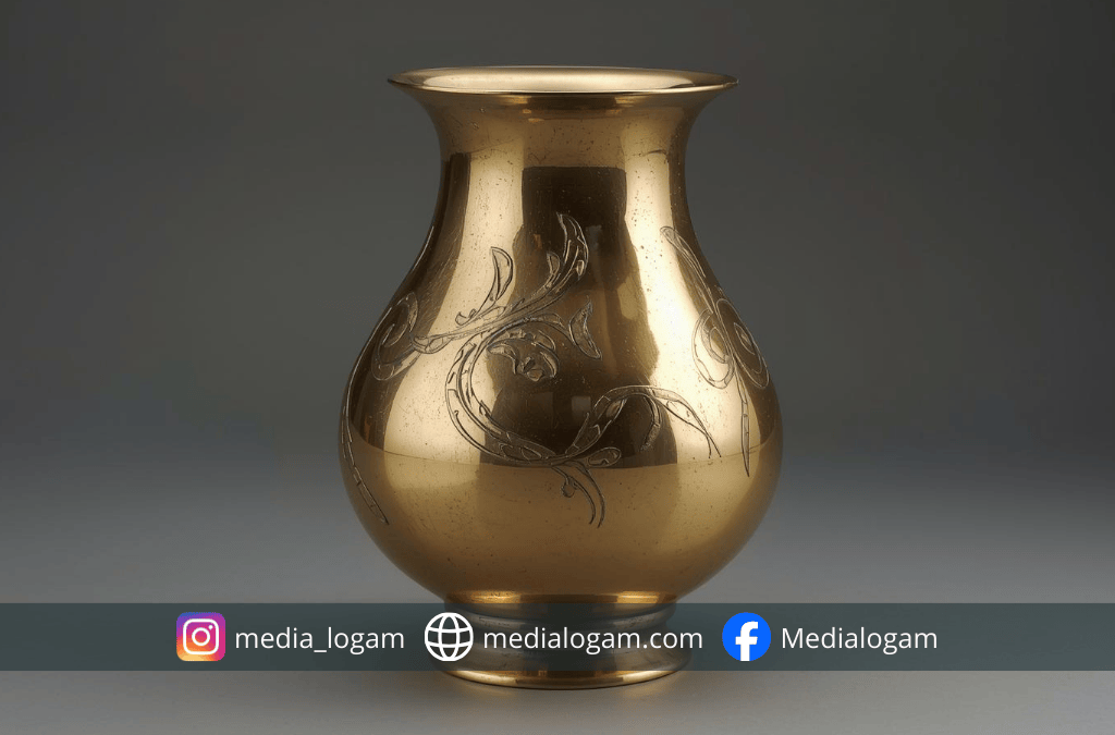 Jangan Beli Kerajinan Kuningan Sebelum Tahu Rahasia Ini: Mana yang Asli, Mana yang Cuma Cat? 4 Vas artistik kuningan dengan sentuhan ukir halus