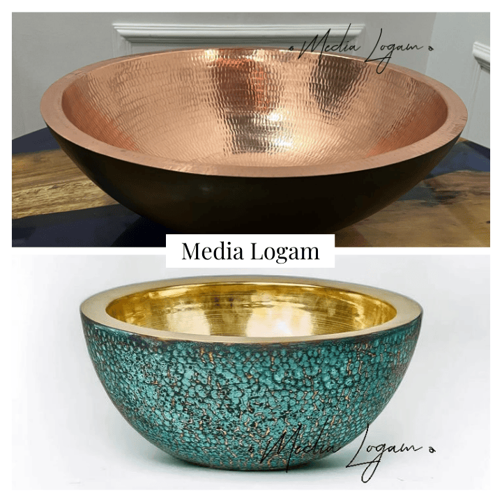 7 Perabot Kamar Mandi Artistik Tembaga & Kuningan – Harga & Pengrajin 4 Wastafel artistik berbahan tembaga dan kuningan dari Media Logam Boyolali