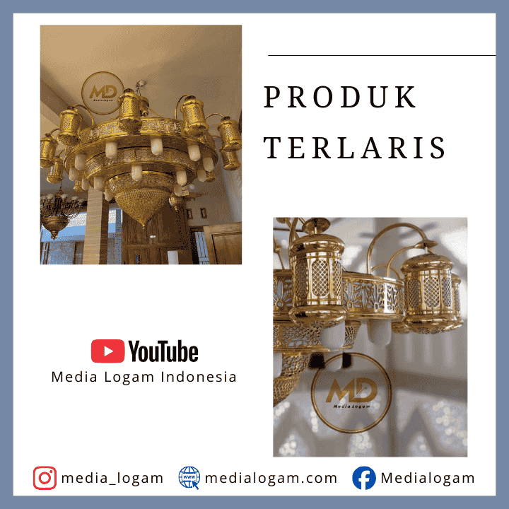 Lampu Hias Gantung Kuningan Emas Elegan Masjid 1 Lampu Hias Gantung Kuningan Emas Elegan Masjid
