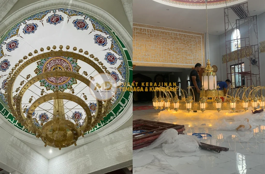 Pengrajin Tembaga Kuningan Boyolali Media Logam 6 Jual lampu Nabawi dan sistem penerangan eksklusif, diproduksi oleh Media Logam Boyolali, menampilkan ukiran artistik, pencahayaan optimal, tampilan elegan, kokoh, dan tahan lama untuk interior masjid megah.