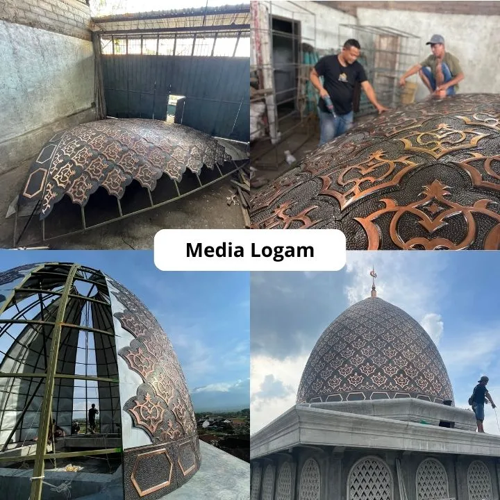 Media Logam: Pengrajin Ornamen Dan Kubah Tembaga Custom Premium 3 Pengrajin Media Logam Boyolali mengolah tembaga menjadi kubah bernilai seni tinggi