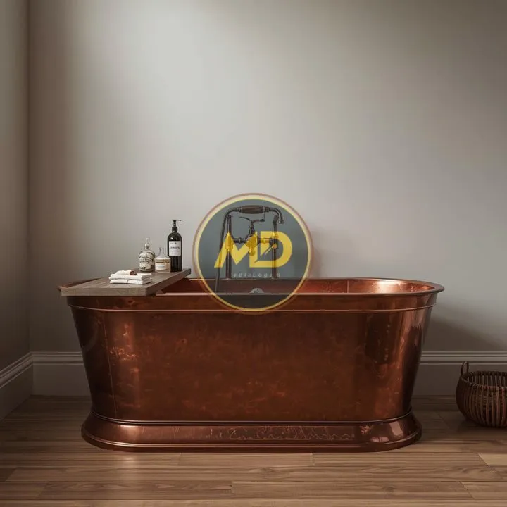 Fitur Tambahan Bak Mandi Tembaga Kuningan untuk Kenyamanan Maksimal 7 Rak Aksesori Terintegrasi Bathtub Tembaga